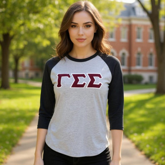 DISCOUNT-Gamma Sigma Sigma Lettered Raglan Shirt