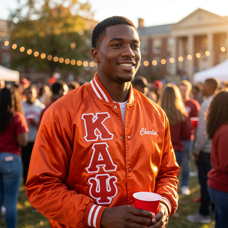 Greek Lettered Satin Jacket