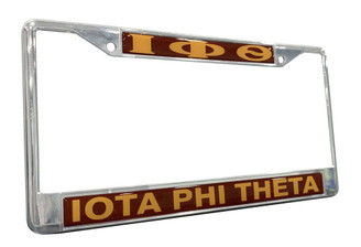 Craftique Iota Phi Theta Chrome License Plate Frames 