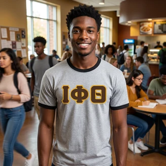DISCOUNT- Iota Phi Theta Lettered Ringer Shirt