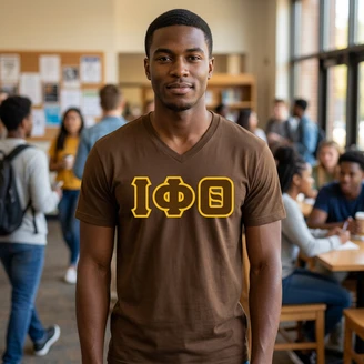 DISCOUNT- Iota Phi Theta Lettered V-Neck T-Shirt