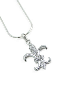 TCS Kappa Kappa Gamma Fleur-de-Lis Pendant set with Lab-Created Diamonds 
