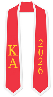 Kappa Alpha Graduation Sash Stole w/ Year