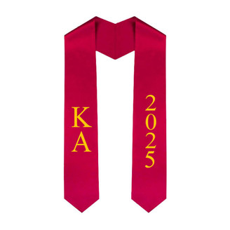  Kappa Alpha Greek Lettered Graduation Sash Stole With Year - Best Value 