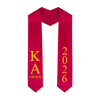 Kappa Alpha Greek Lettered Graduation Sash Stole With Year - Best Value