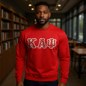 Kappa Alpha Psi Fraternity Crest - Shield Twill Letter Crewneck Sweatshirt