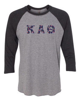 Kappa Alpha Theta Unisex Tri-Blend Three-Quarter Sleeve Baseball Raglan Tee