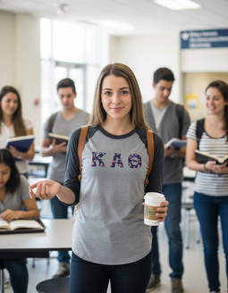 Kappa Alpha Theta Unisex Tri-Blend Three-Quarter Sleeve Baseball Raglan Tee