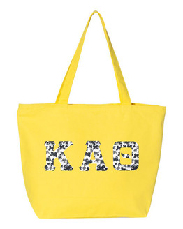 Kappa Alpha Theta Greek Letter Zipper Tote