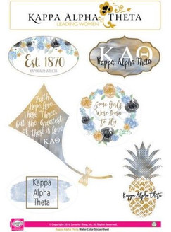 Kappa Alpha Theta Water Color Stickers