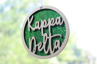 Sorority Shop Kappa Delta Laser Carved Script Ornament - 3" Round 