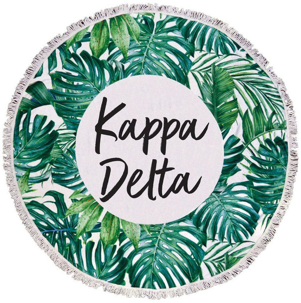 Sorority Shop Kappa Delta Palm Leaf Fringe Towel Blanket 