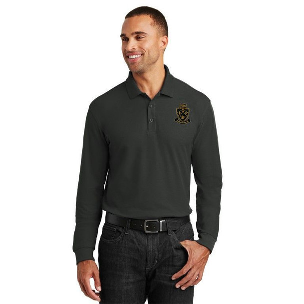 DISCOUNT-Kappa Delta Phi Crest - Shield Emblem Long Sleeve Polo