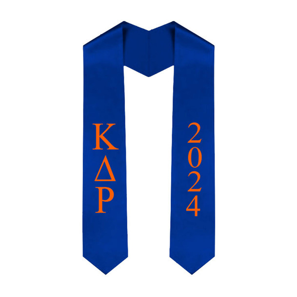 Kappa Delta Rho Greek Lettered Graduation Sash Stole With Year - Best Value