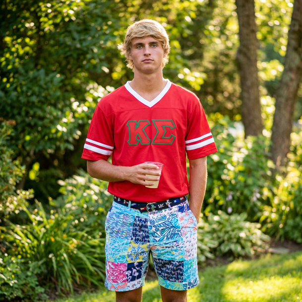 DISCOUNT-Kappa Sigma Jersey With Greek Applique Letters