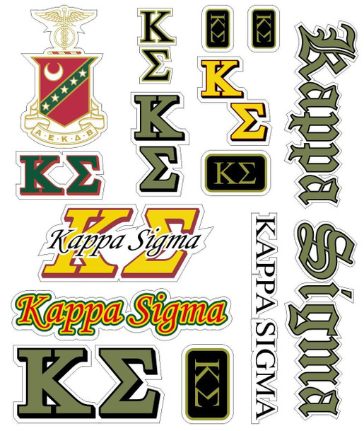 Kappa Sigma Multi Greek Decal Sticker Sheet 