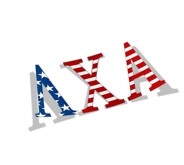  Lambda Chi Alpha American Flag Greek Letter Sticker - 2.5" Tall 