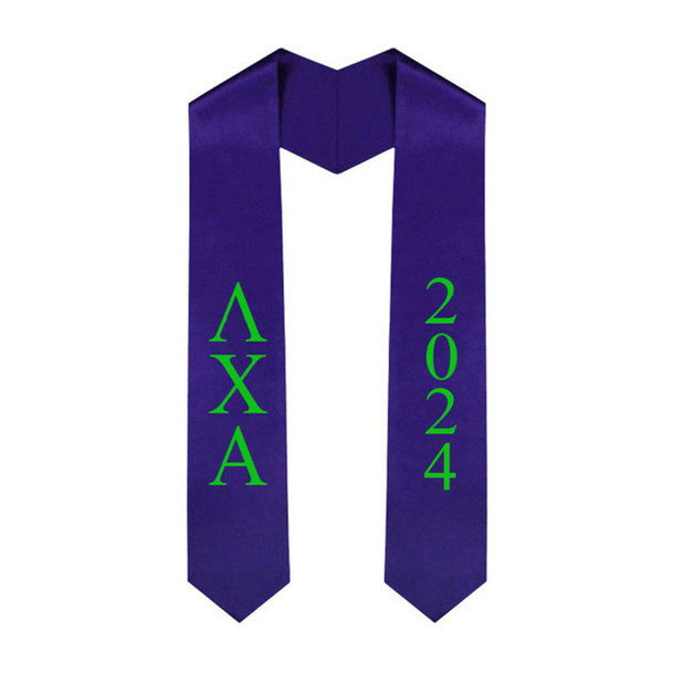 Lambda Chi Alpha Greek Lettered Graduation Sash Stole With Year - Best Value