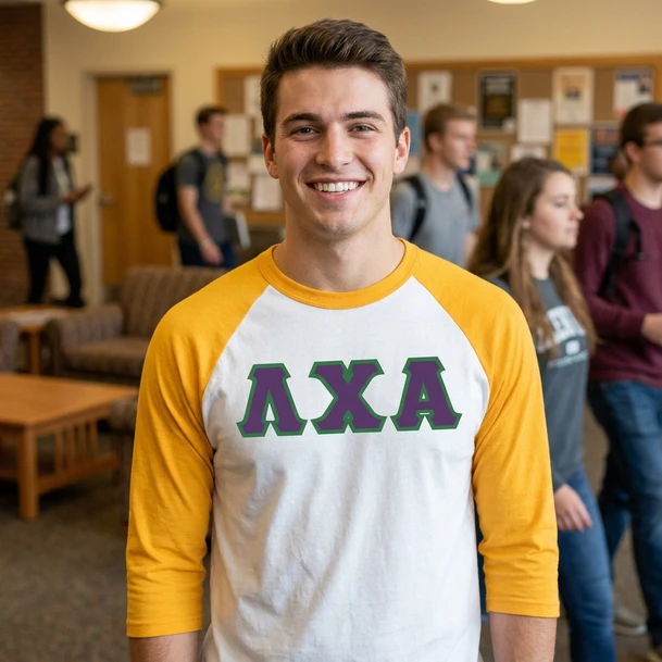 DISCOUNT- Lambda Chi Alpha Lettered Raglan T-Shirt