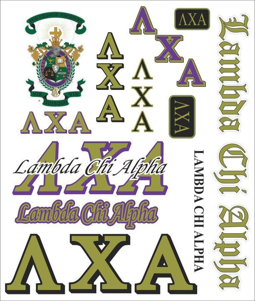  Lambda Chi Alpha Multi Greek Decal Sticker Sheet 