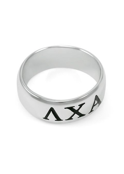TCS Lambda Chi Alpha Sterling Silver Wide Band Ring 