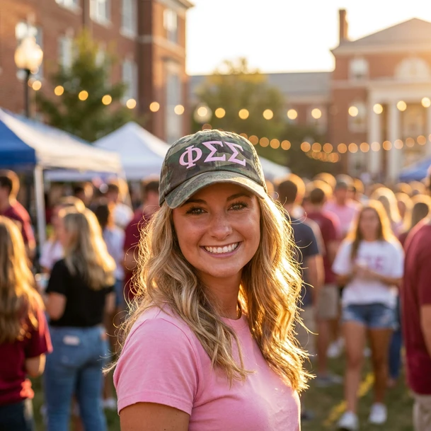 Fraternity & Sorority Lettered Camo Hat