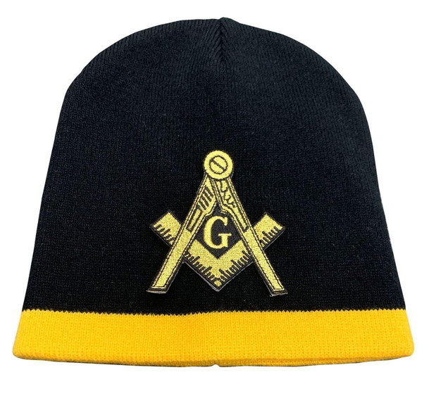  Masons Black Knit Skull Cap With Masons Shield 
