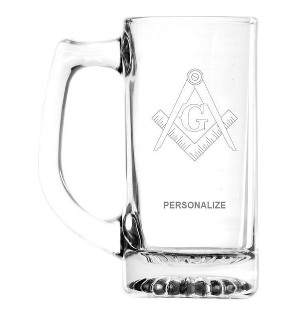 Mason / Freemason Glass Engraved Mug
