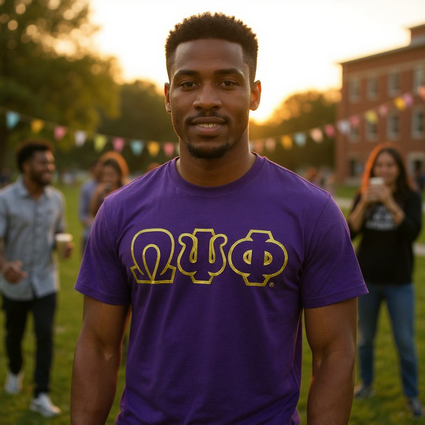 Omega Psi Phi T-Shirts - Omega 2 Day Ship Twill Tee