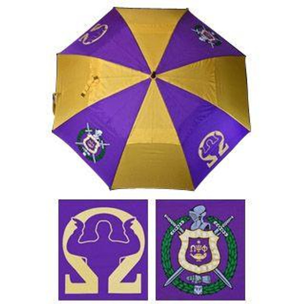  Omega Psi Phi 30" Wind Resistant Auto Open Umbrella 