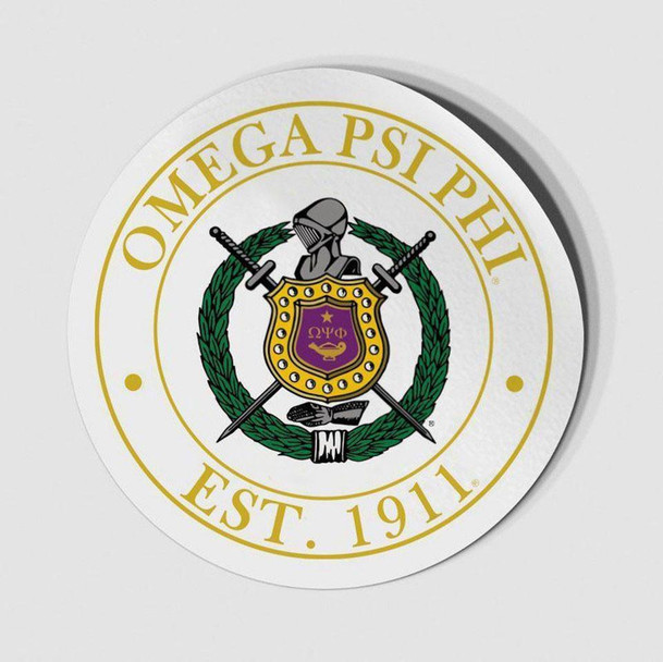  Omega Psi Phi Circle Crest - Shield Decal 