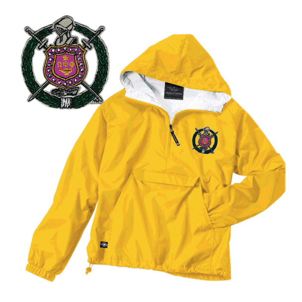  Omega Psi Phi Crest - Shield Windbreaker Pullover 