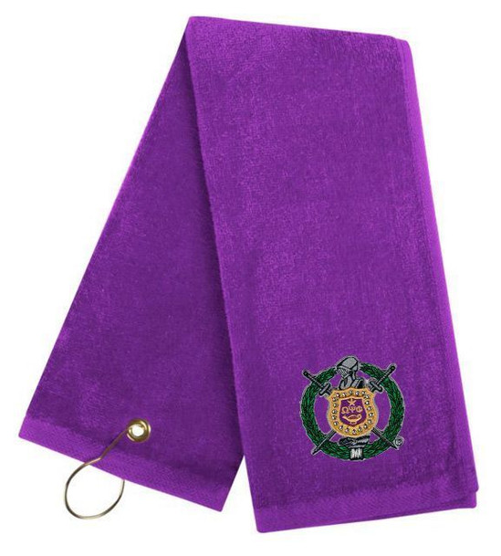 DISCOUNT-Omega Psi Phi Crest - Shield Golf Towel