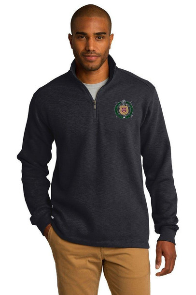  DISCOUNT-Omega Psi Phi Crest - Shield Emblem 1/4 Zip Pullover 