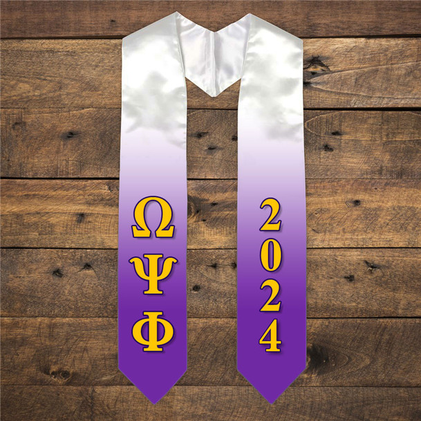 Omega Psi Phi Extra Fancy Greek Graduation Stole W Year