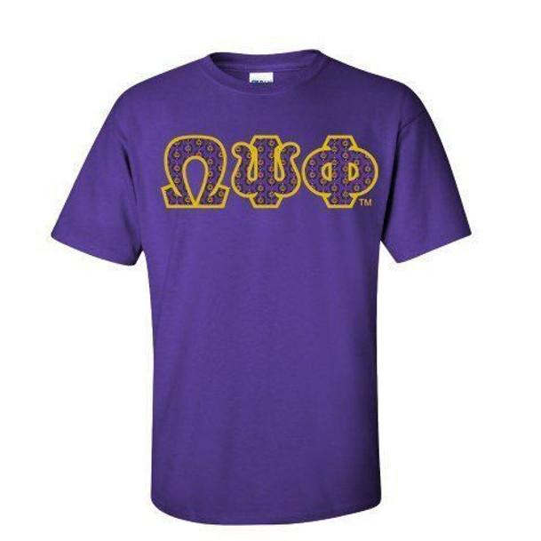Omega Psi Phi Fraternity Crest - Shield Twill Letter Tee