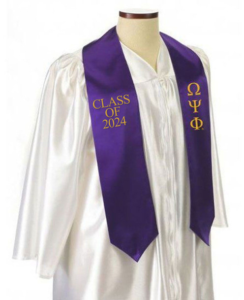 Omega Psi Phi Embroidered Graduation Sash Stole