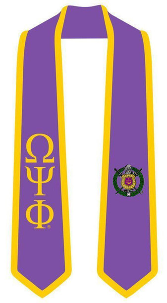 DISCOUNT-Omega Psi Phi Greek 2 Tone Lettered Graduation Sash Stole