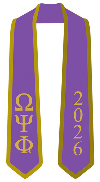 Omega Psi Phi Graduation Sash Stole w/ Year