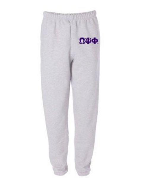 Omega Psi Phi Greek Lettered Thigh Sweatpants - Greek Gear