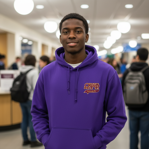 DISCOUNT-Omega Psi Phi Hoody - Tackle Twill Tail