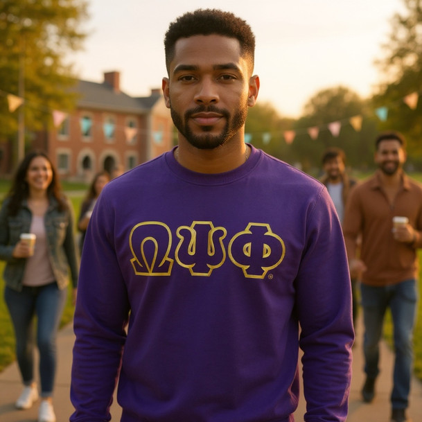 DISCOUNT Omega Psi Phi Lettered Crewneck - Best Value