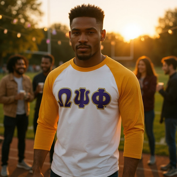 DISCOUNT- Omega Psi Phi Lettered Raglan T-Shirt