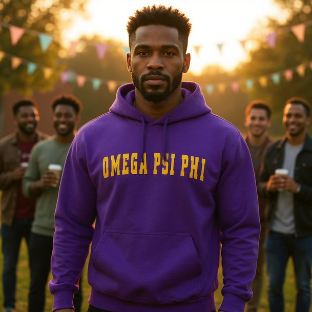 Omega Psi Phi Letterman  Hooded Sweatshirts