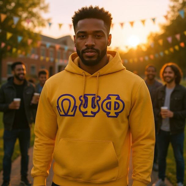 Omega Psi Phi Custom Twill Hooded Sweatshirt