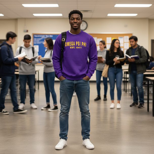 Omega Psi Phi Since  Crewneck Sweatshirts