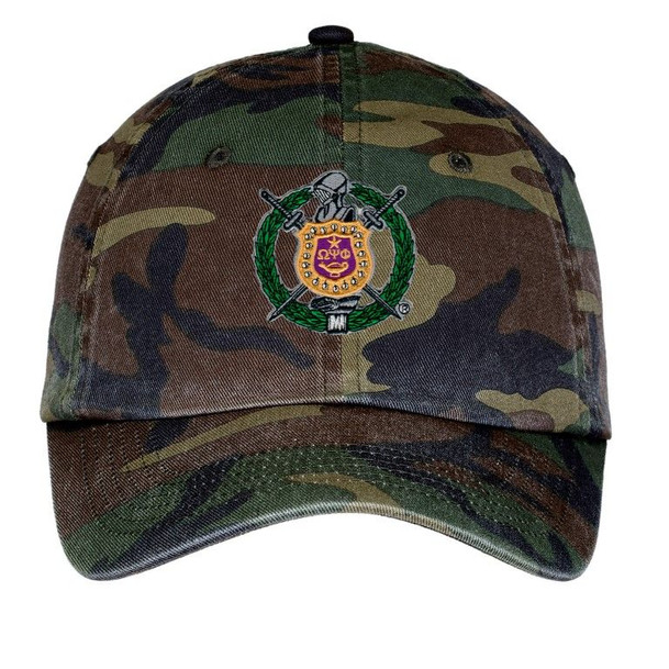 Omega Psi Phi Crest - Shield Camouflage Hat
