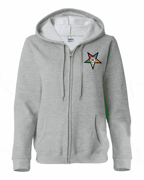  DISCOUNT-Order Of Eastern Star  Crest - Shield Patch Full Zippered Hoody 
