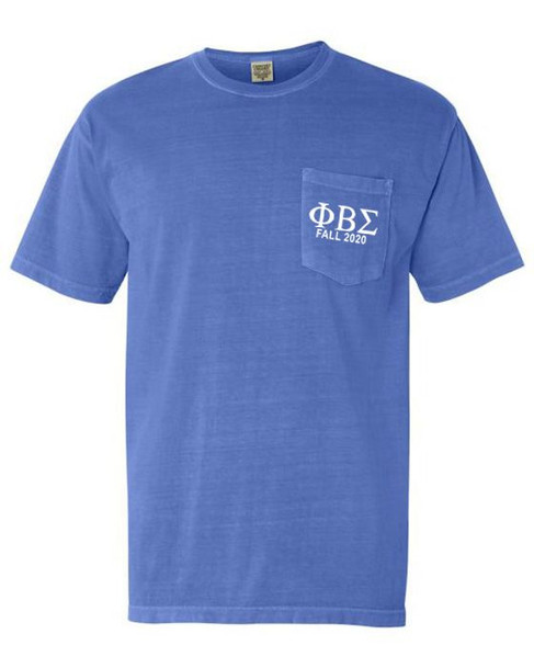 Phi Beta Sigma Greek Letter Comfort Colors Pocket Tee