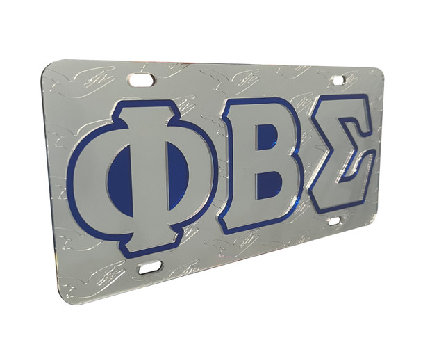 Phi Beta Sigma Symbol Back License Plate, Silver